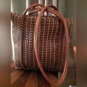 NINE WEST basket weave tote bag